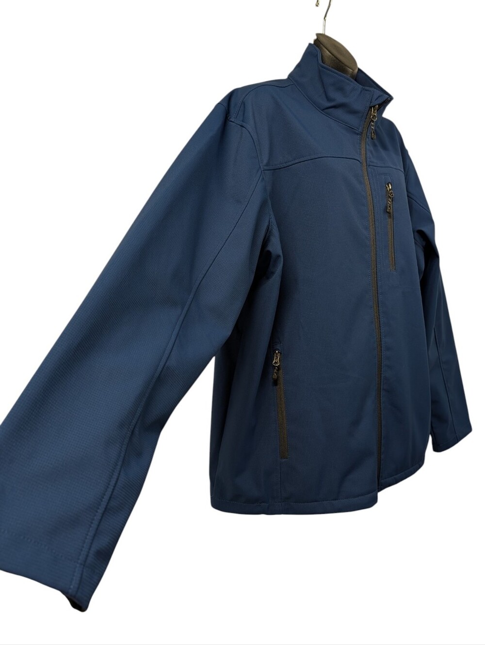 Swiss Tech Men Blue Softshell Jacket Size XL Fleece Lined Full Zip Outdoor - Picture 4 of 7